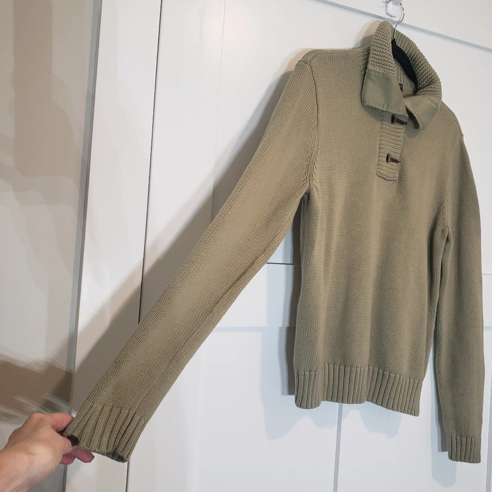 Lauren Ralph Lauren Knit Pullover Sweater Double Metal Clasps Olive Green Size L - Picture 6 of 13